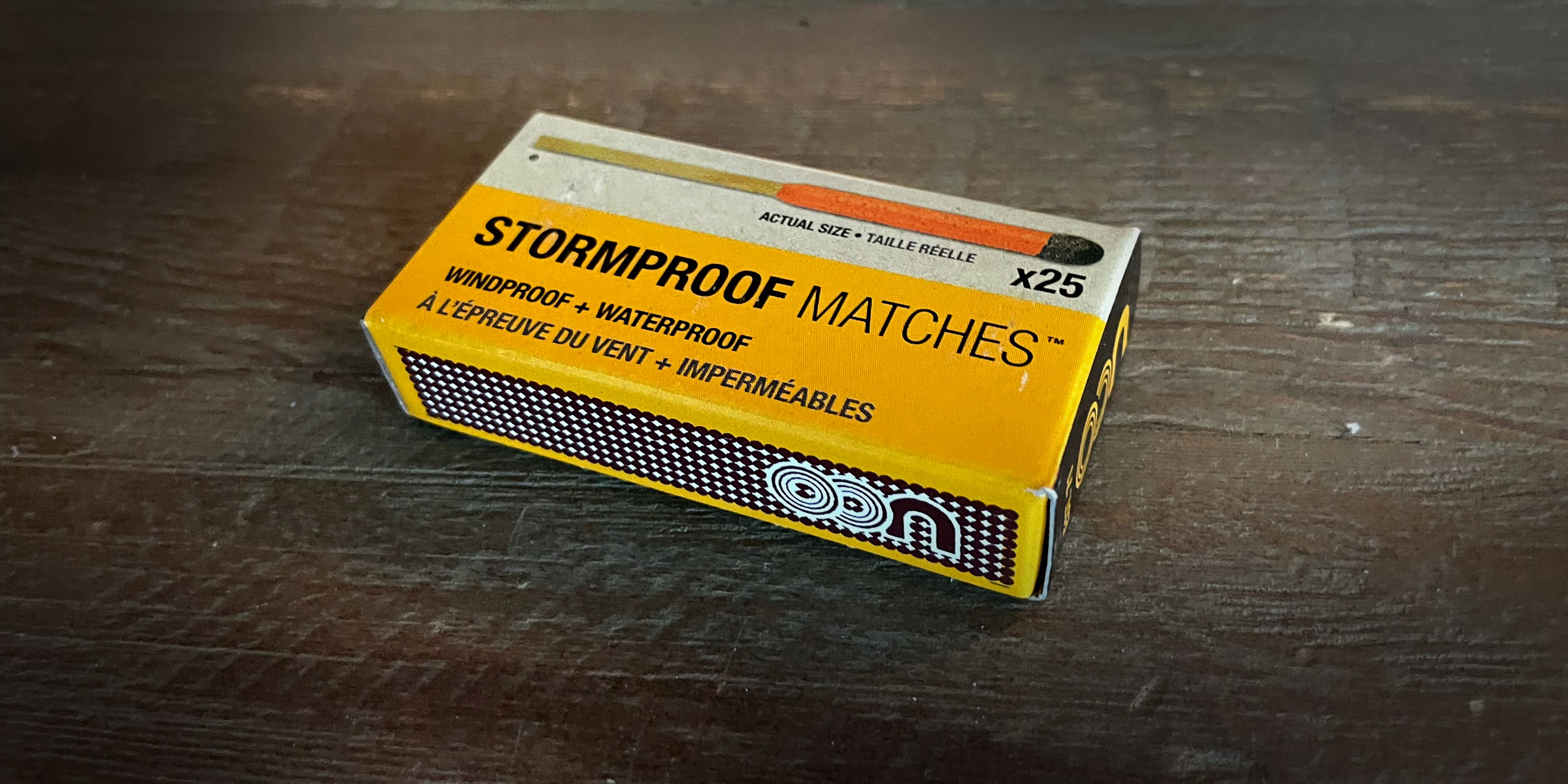 Photo of waterproof matches on a table